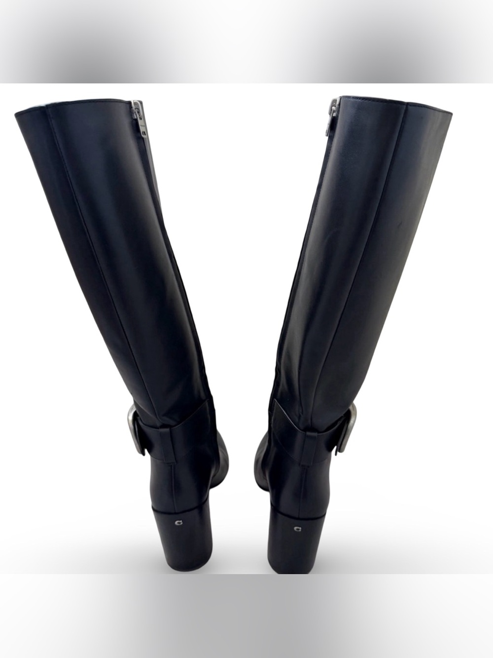 Coach Soho Buckle Leather Knee High Boots Evelyn Buckle Boots Black | G4435 - Picture 11 of 16